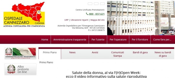 SITO WEB OSPEDALE CANNIZZARO CATANIA - www.cimosicilia.org